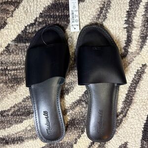 Madewell Sleek Black Leather Sandals